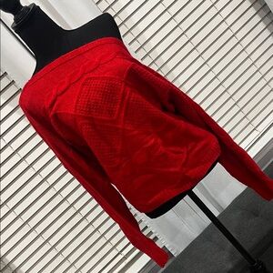 Gianni Bini Vibrant Red Off-Shoulder Sweater